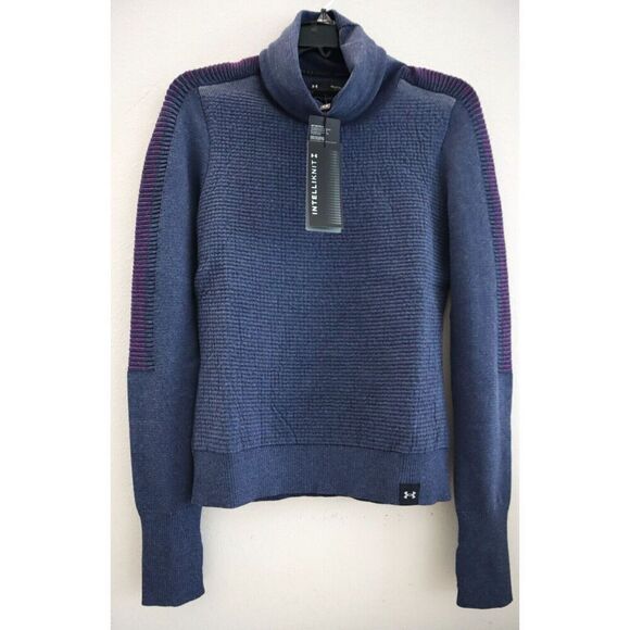Under Armour 1371576-768 Women's Sz S Blue Intelliknit Run Funnel L/S Top - Picture 1 of 15